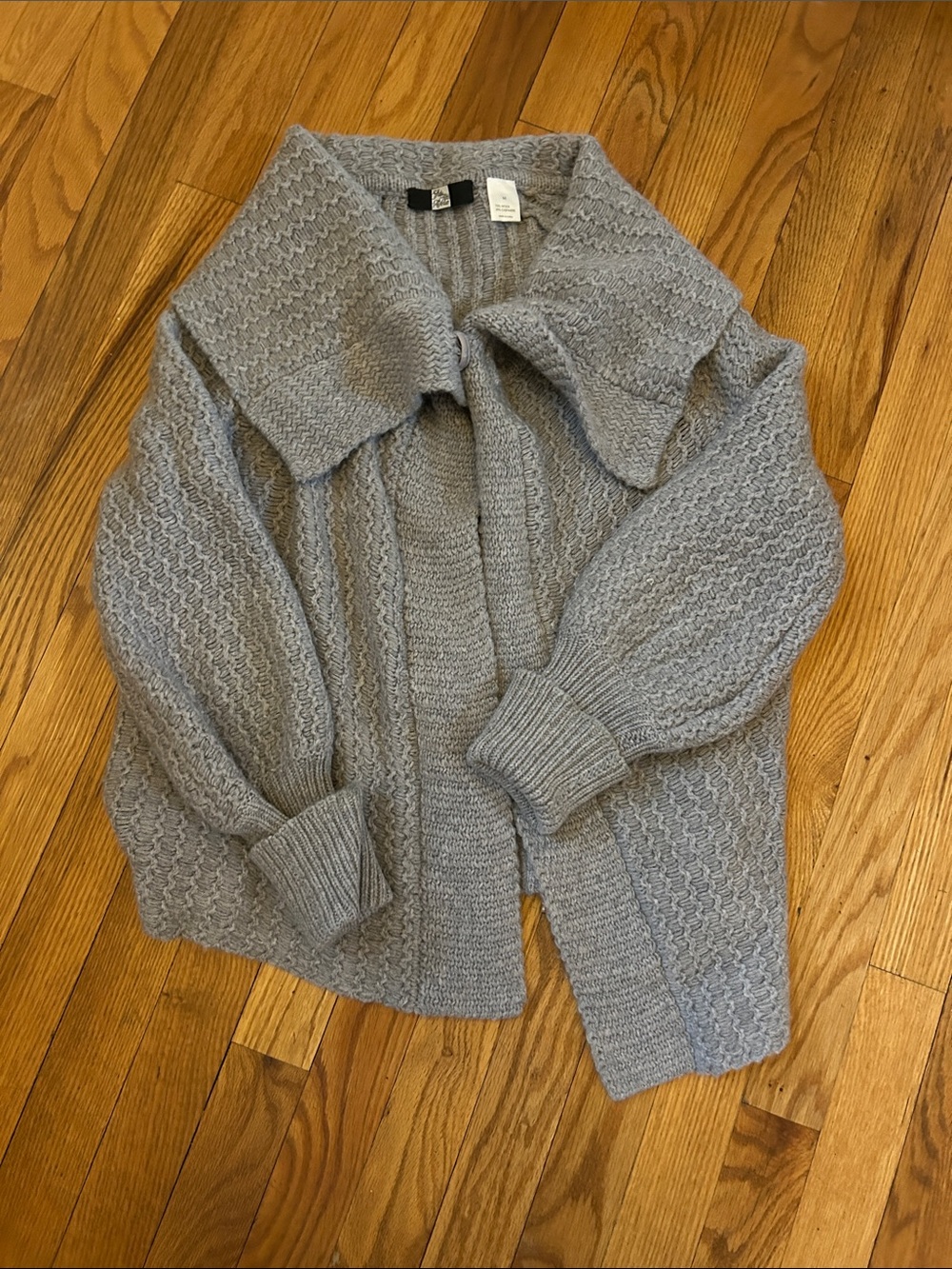Saks Fifth Avenue Black Label Light Purplish-Gray Open-Front Knit Cardigan
